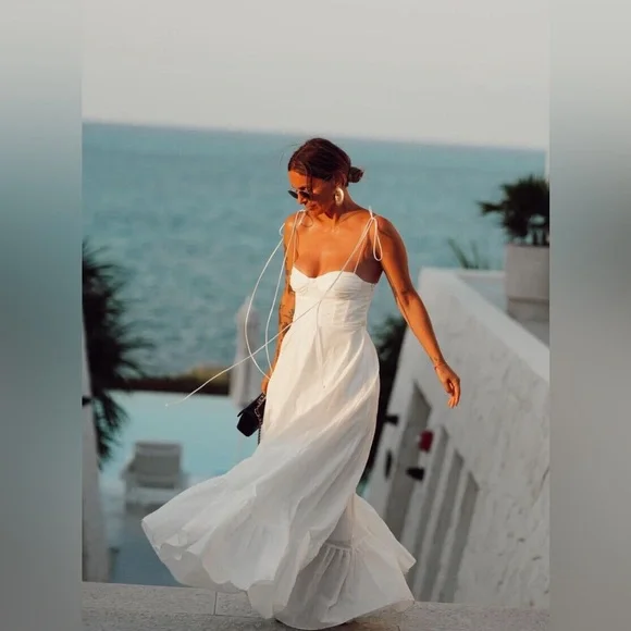 ZARA RUFFLED POPLIN DRESS - Picture 4 of 14